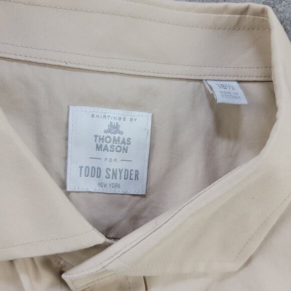 Thomas Mason x Todd Snyder Button Up Dress Shirt size 18.5 Cream - Picture 6 of 11